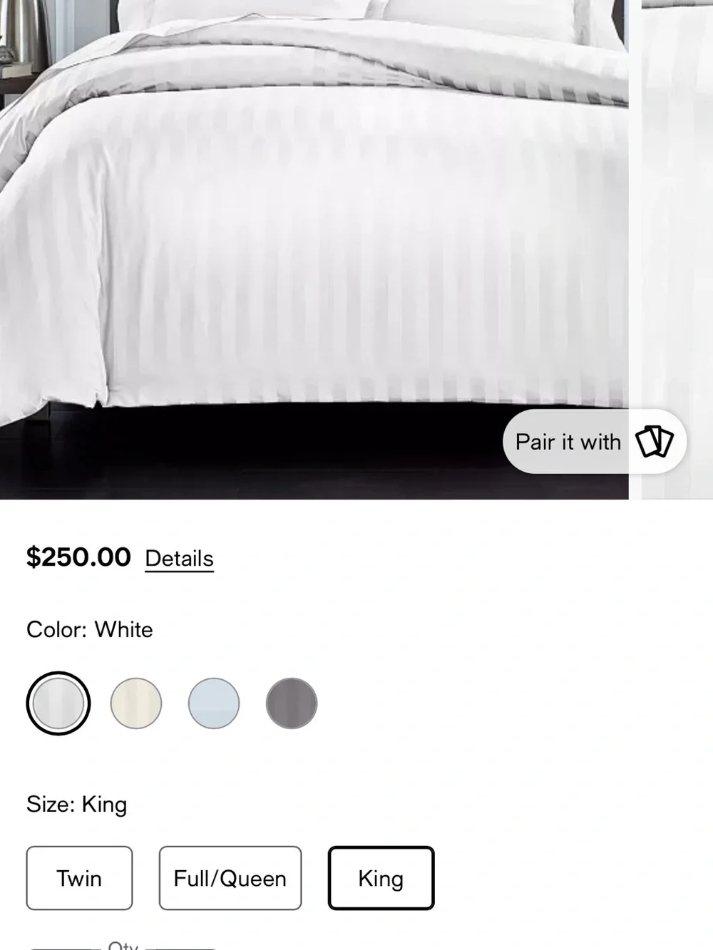 Charter Club White Damask 100% Cotton Count Duvet Cover Set - Retail $250